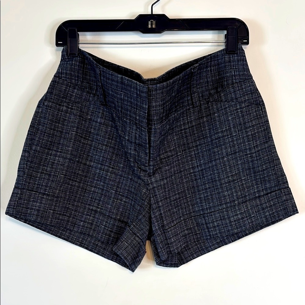 Express Design Studio Black and White Checked Tailored Shorts - Picture 1 of 5